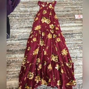 Floral Burgundy Dress